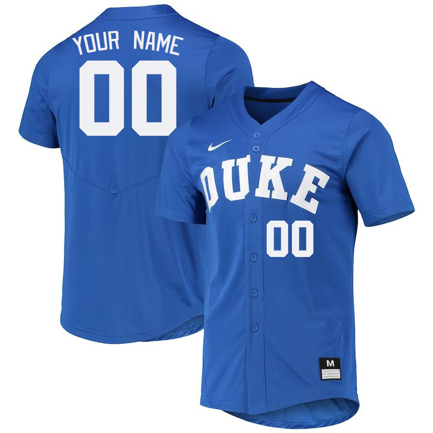 Custom Duke Blue Devils Name And Number College Baseball Jerseys Stithced-Royal